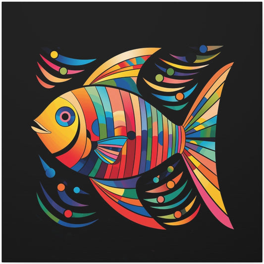 art deco tropical fish canvas print