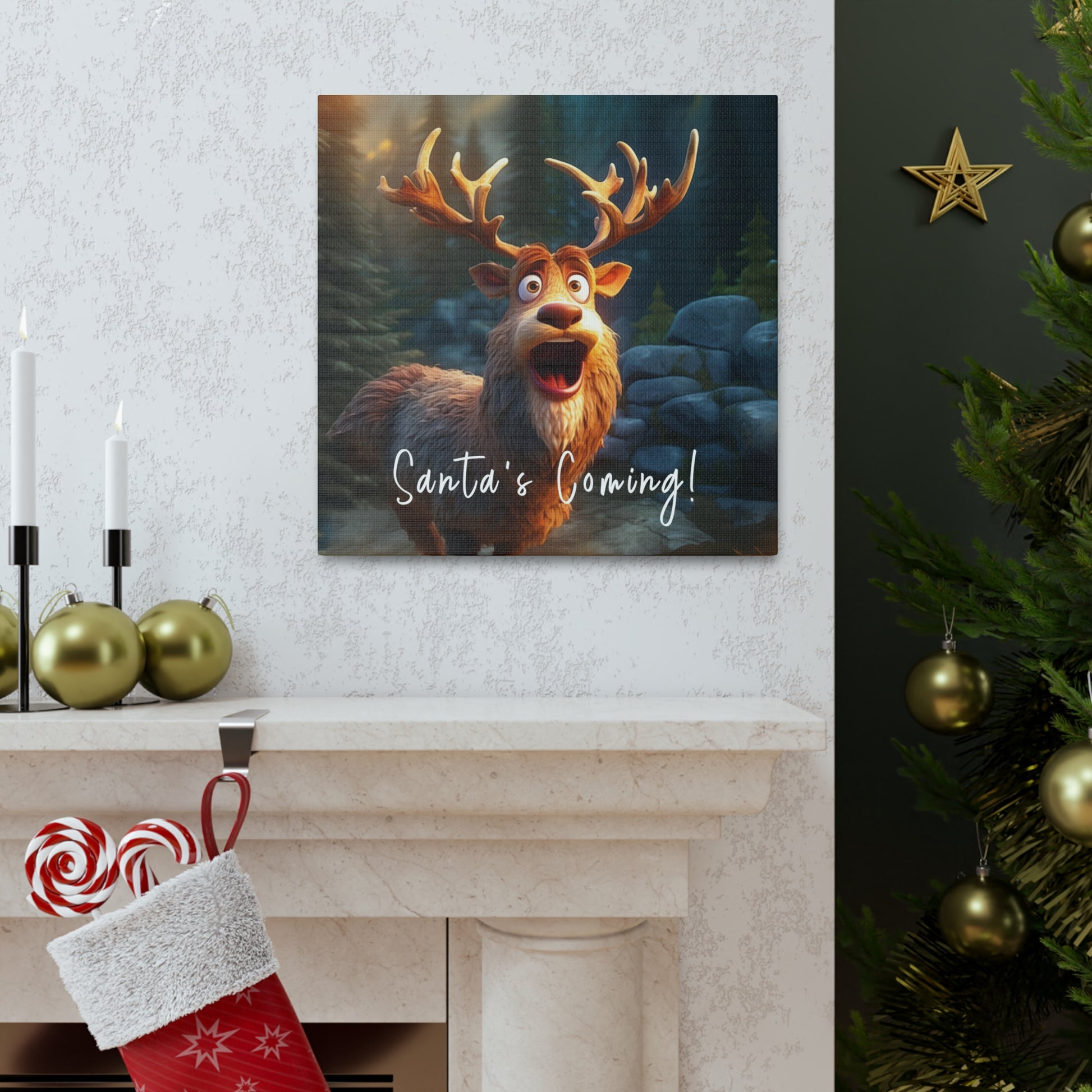 reindeer Christmas art prints