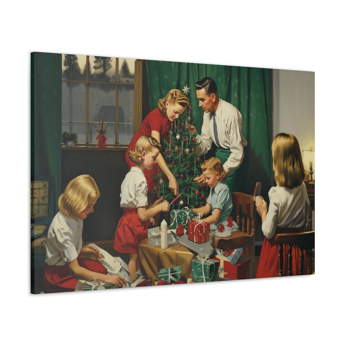 norman rockwell christmas canvas print