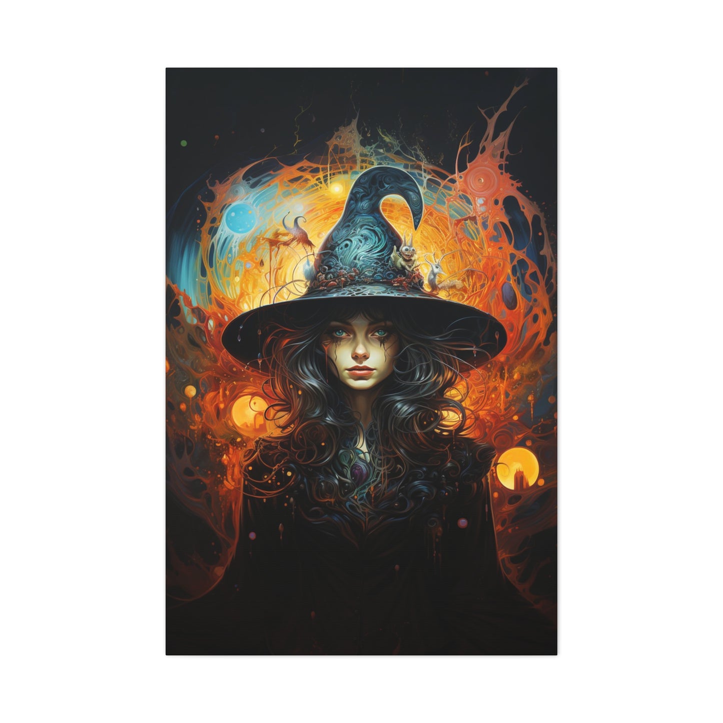 aesthetic witch wall decor, psychedelic witch decor