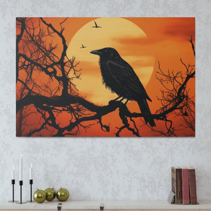 black crow halloween art print