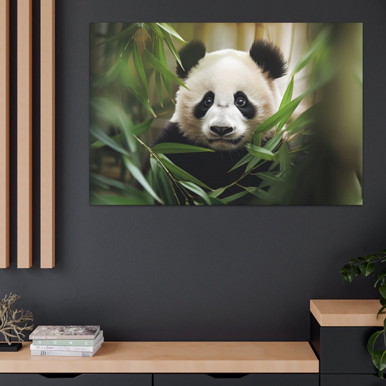 panda in bamboo wall decor art