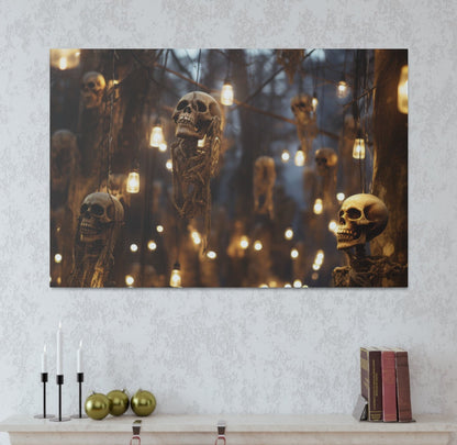 spooky skulls Halloween art prints
