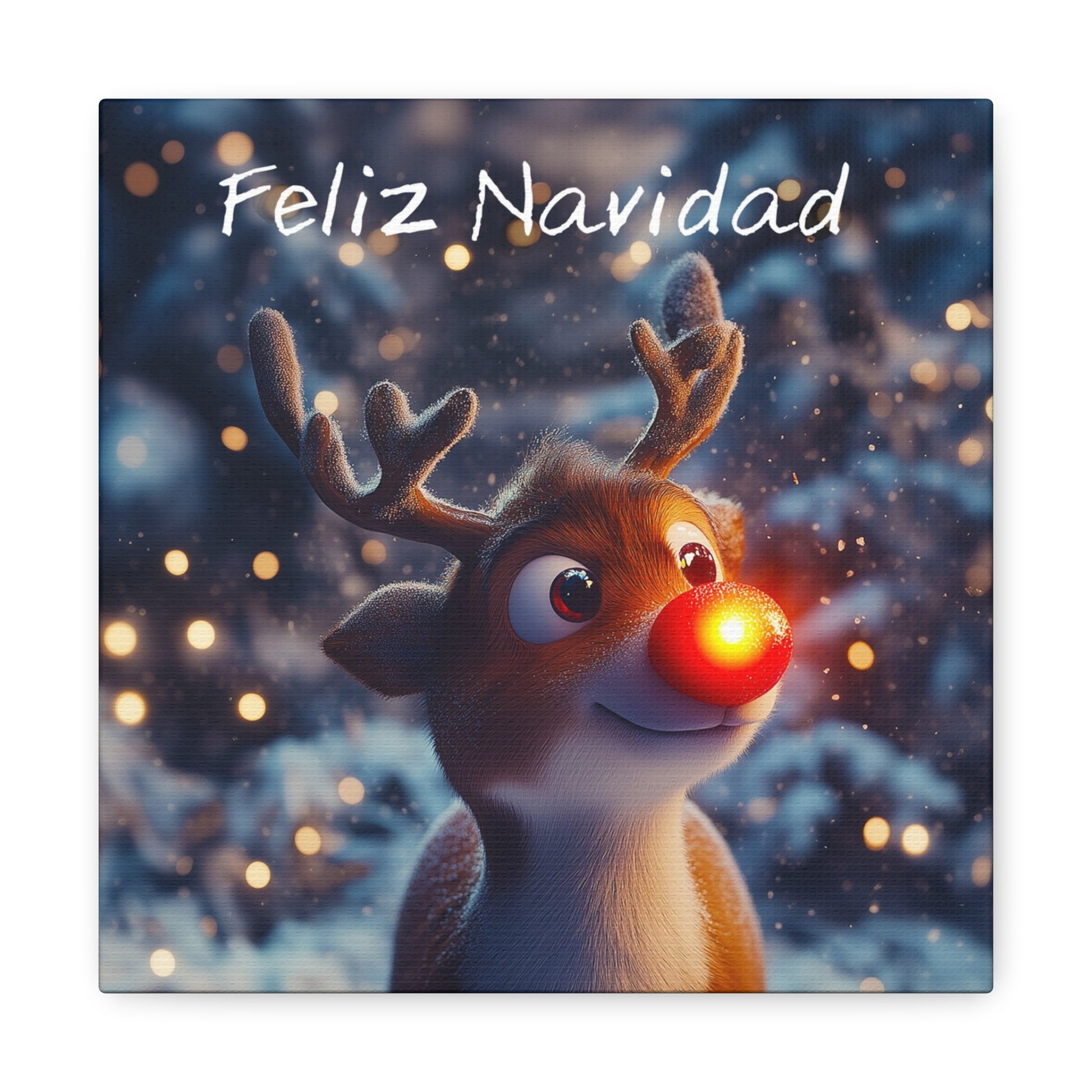 Rudolph the red nosed Reindeer canvas print feliz navidad decorations