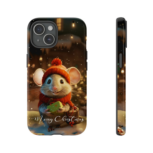 Christmas Mouse Tough Phone Case iPhone Samsung Galaxy Google Pixel Merry Christmas Cell Phone Cases