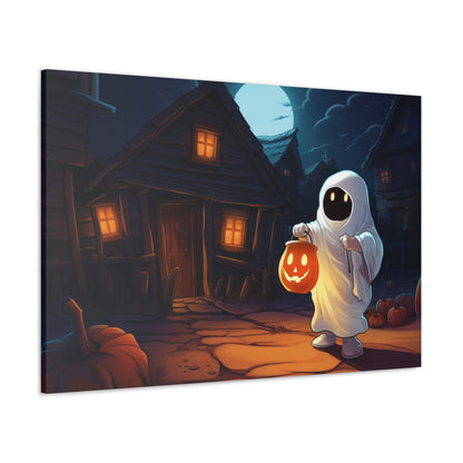 ghost trick-or-treating wall decor