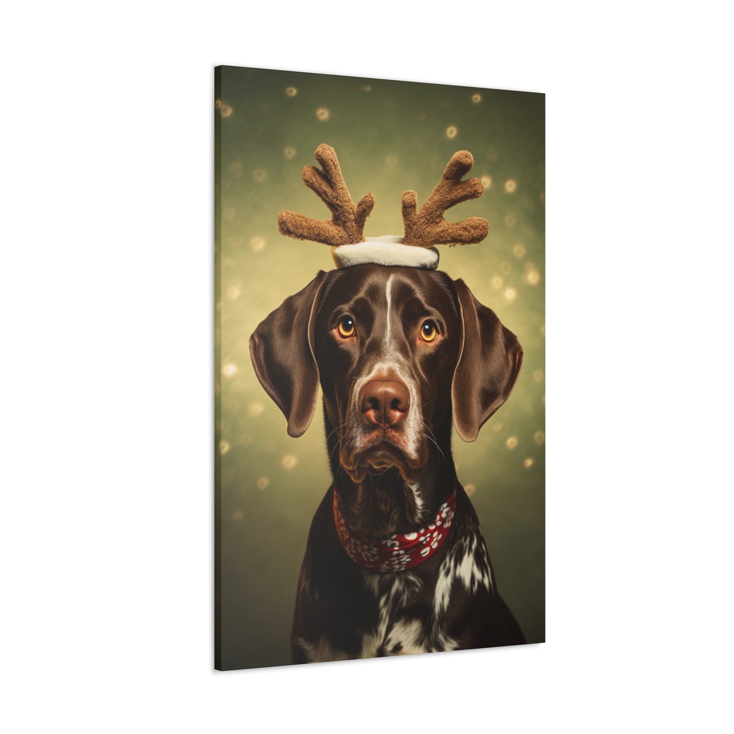Christmas German Shorthaired Pointers with reindeer antlers decor ideas