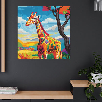 modern art wall art of giraffe