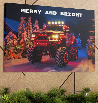 big red Christmas truck wall art decor,