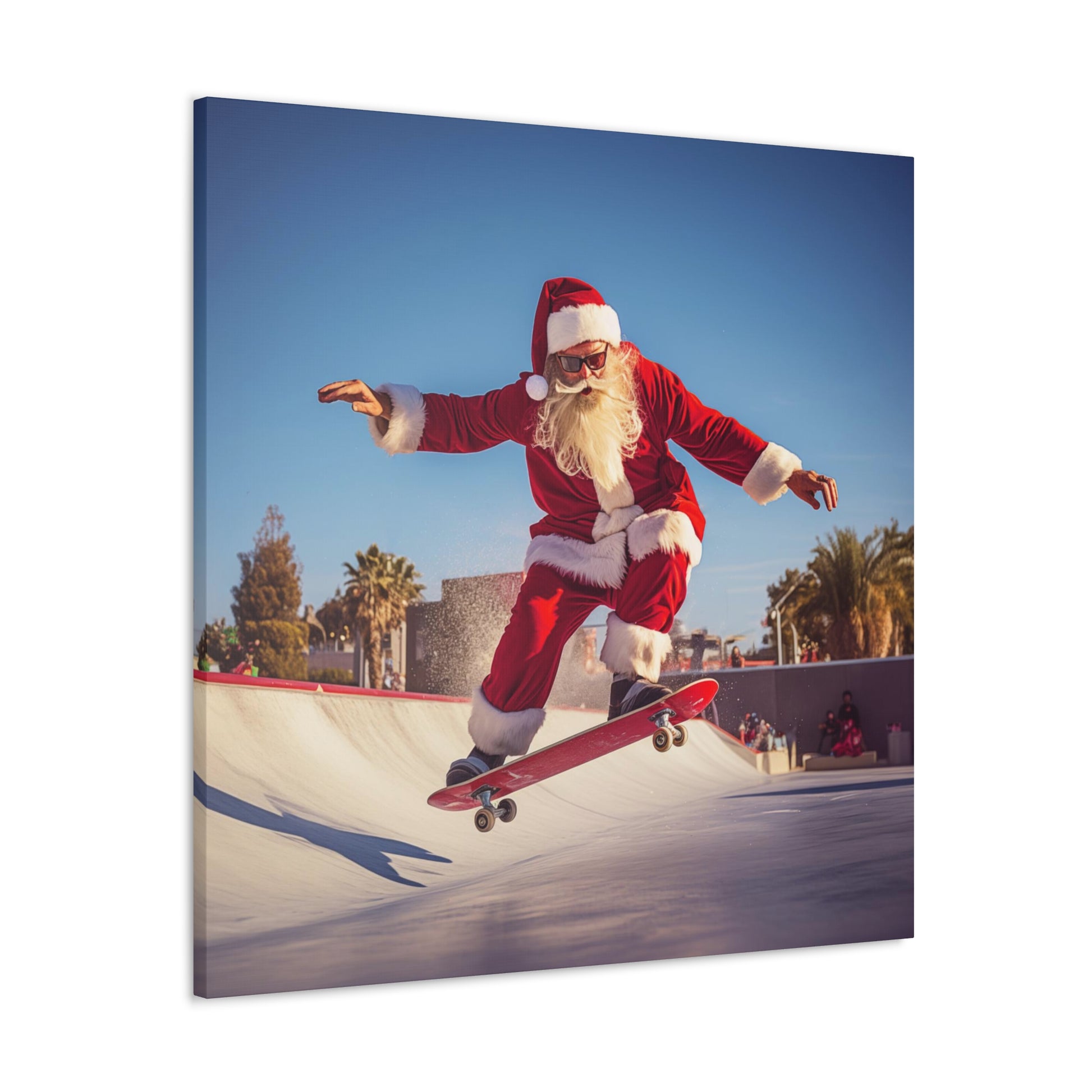 Santa Claus on a skateboard wall art decor