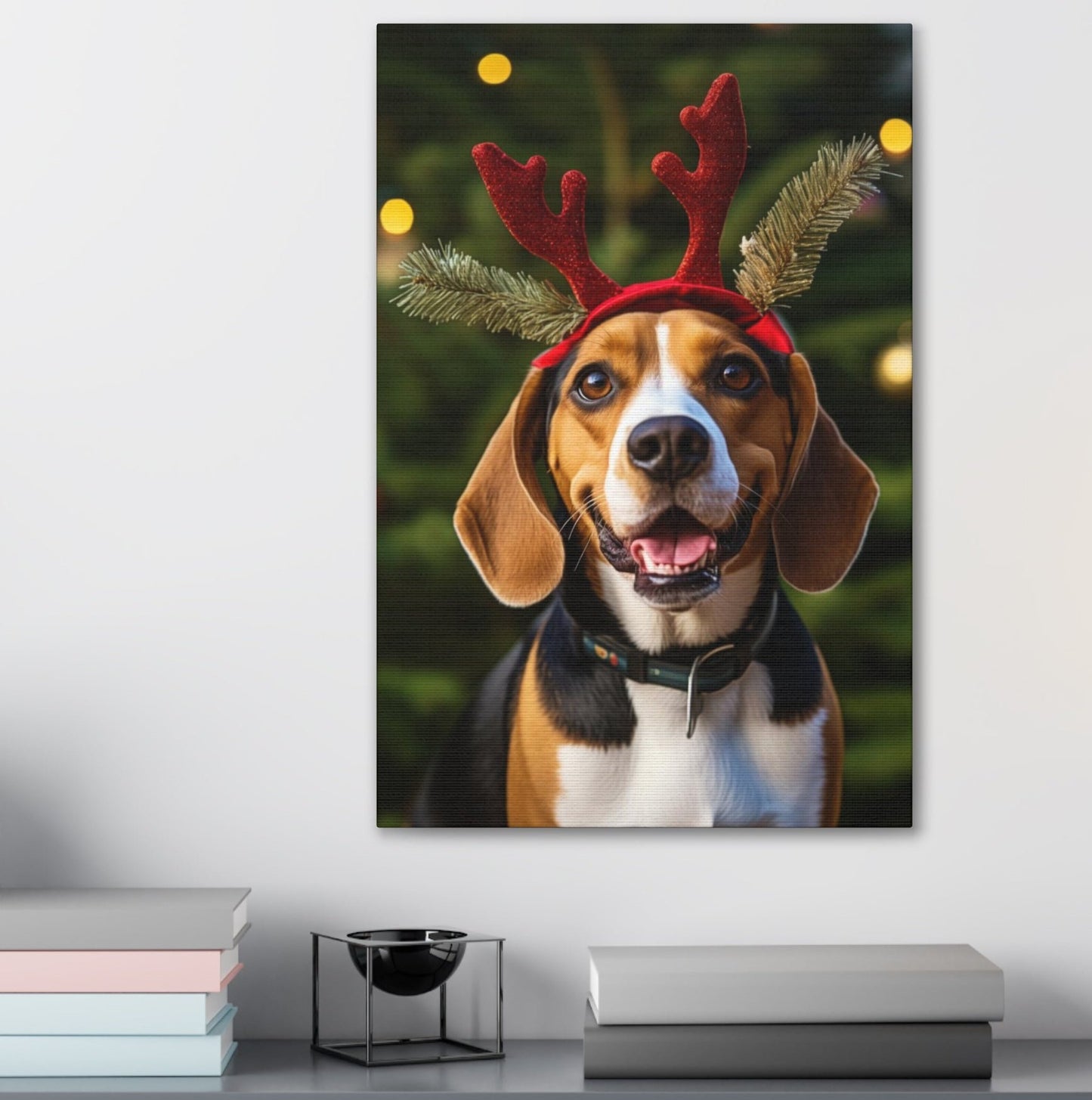 Christmas Beagles canvas prints