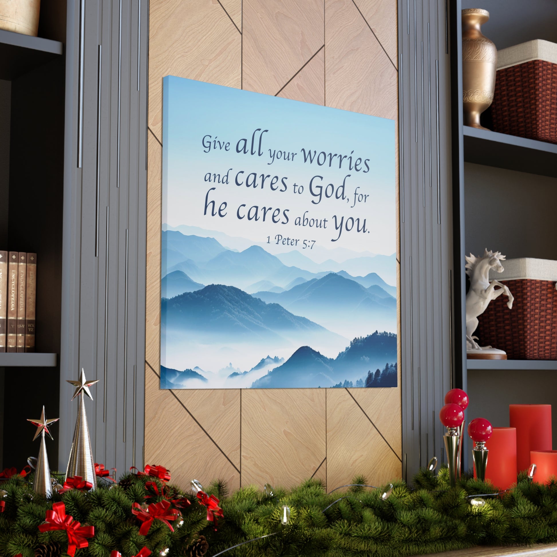 cast all your cares on him wall decor art print