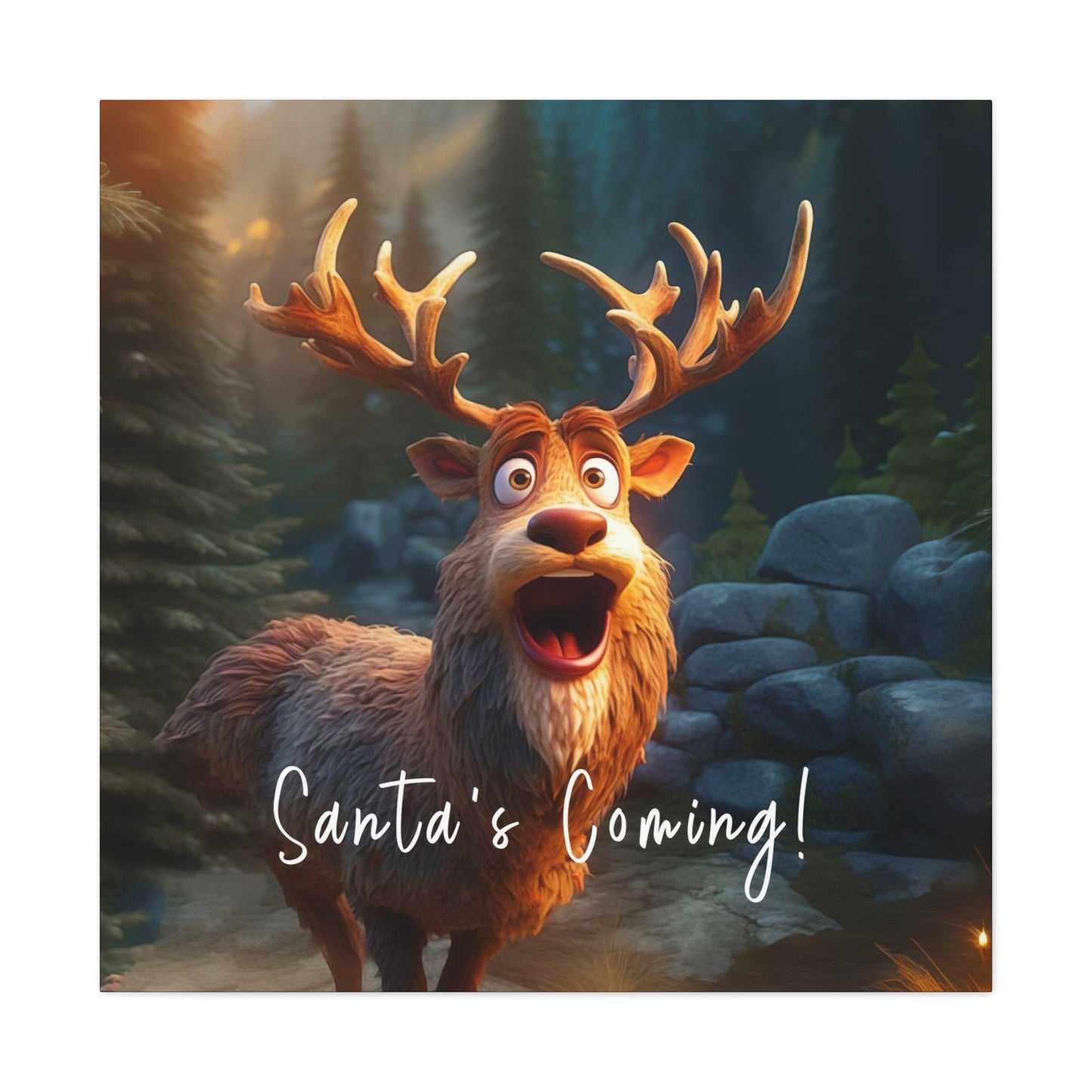 santa is coming Christmas reindeer wall decor