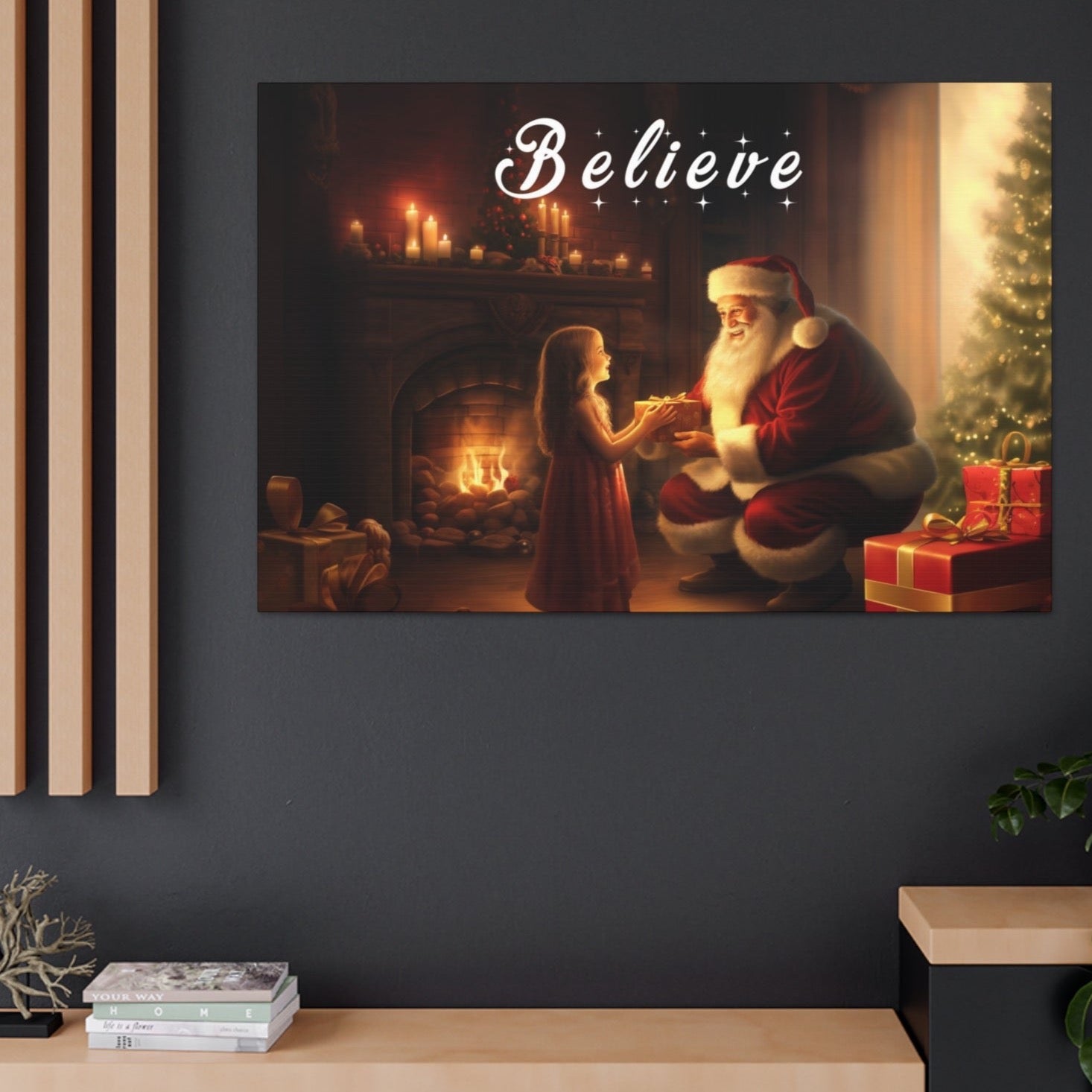 believe in Christmas Santa art prints