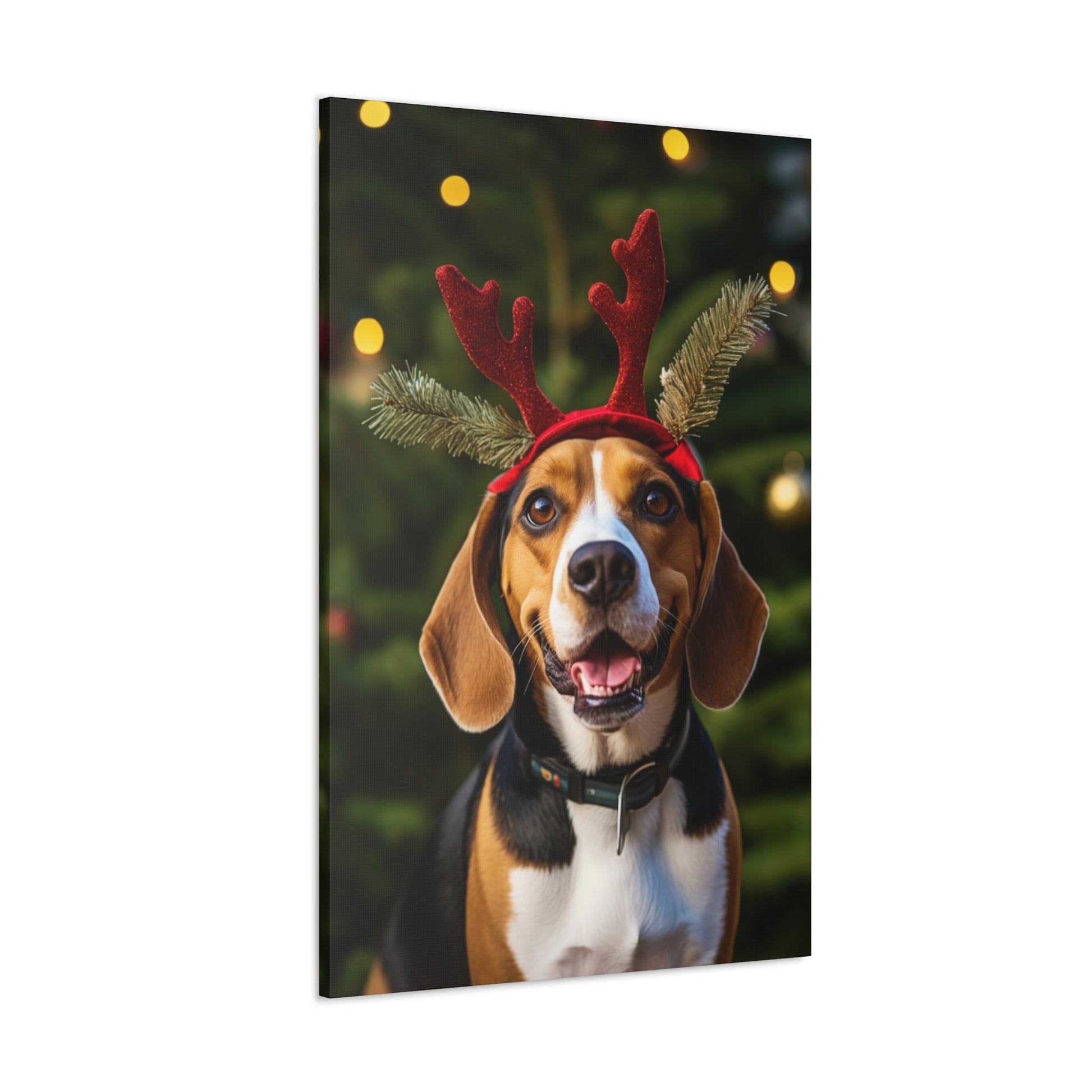 Christmas Beagle with reindeer antlers decor ideas
