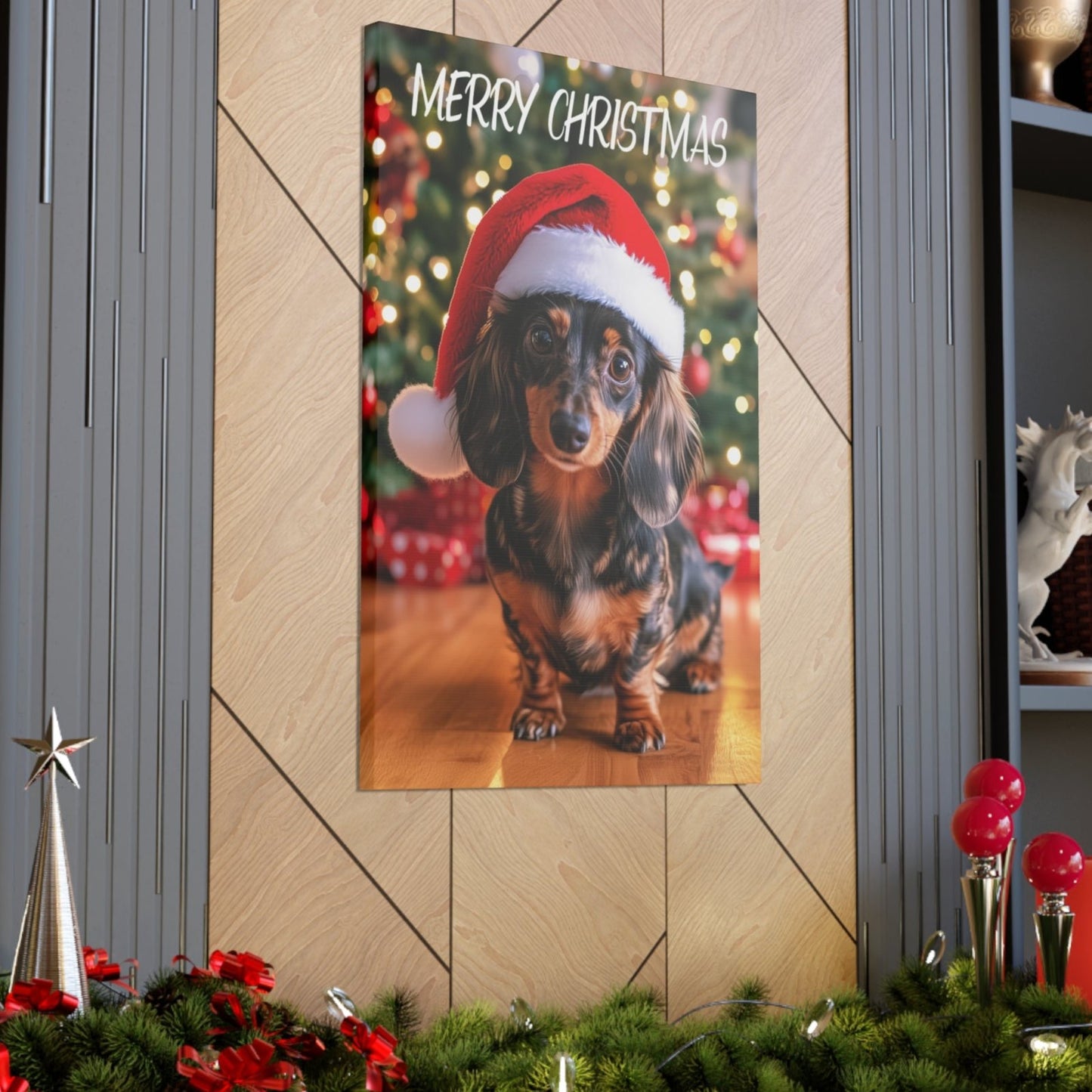 Christmas Dachshunds wall decor