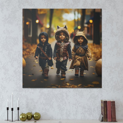 halloween trick or treaters poster art