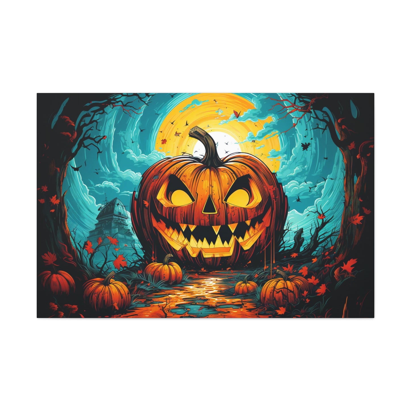 Pop Art Jack-o-Lantern Canvas Print Halloween Wall Decor Art Prints Gifts