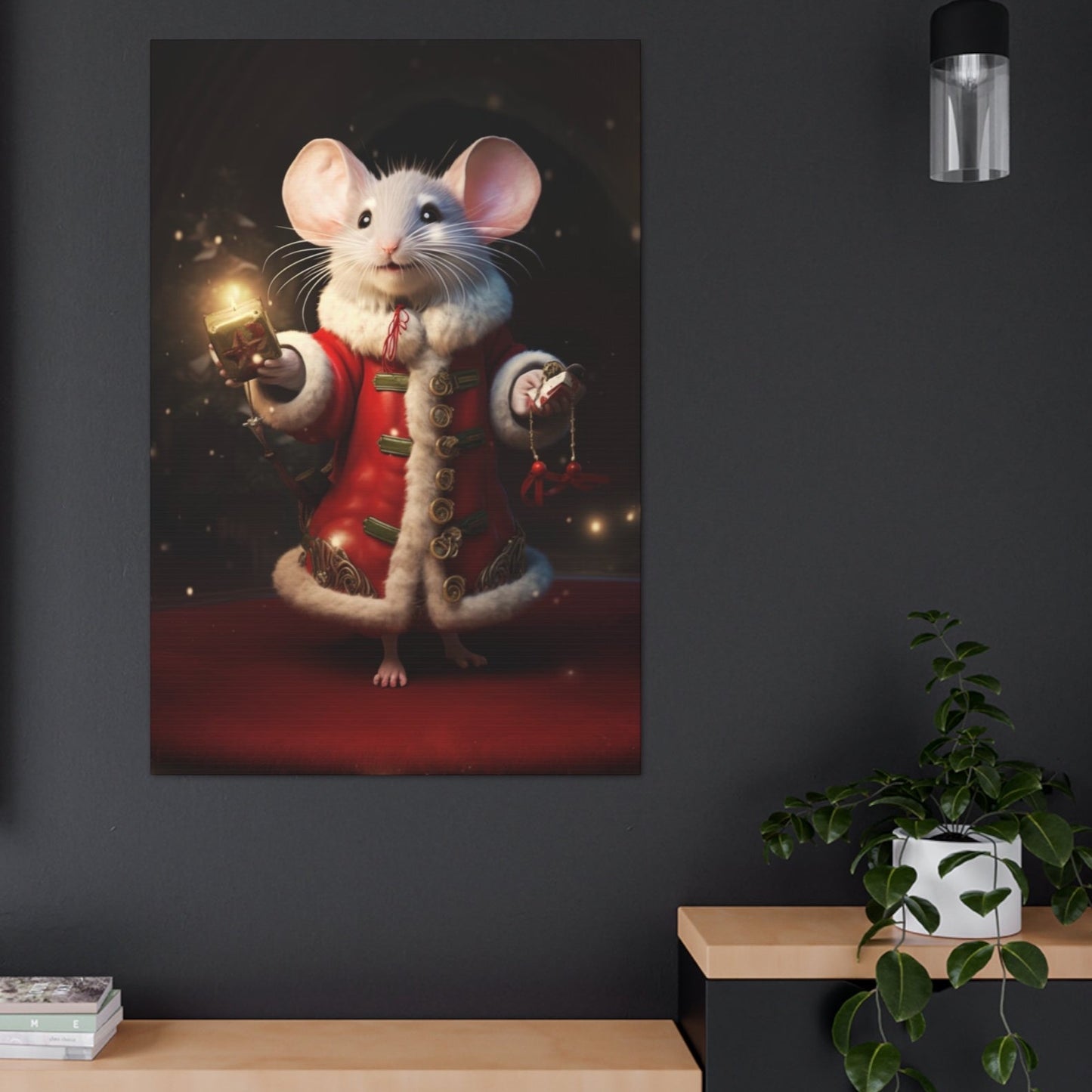 Christmas mouse canvas print