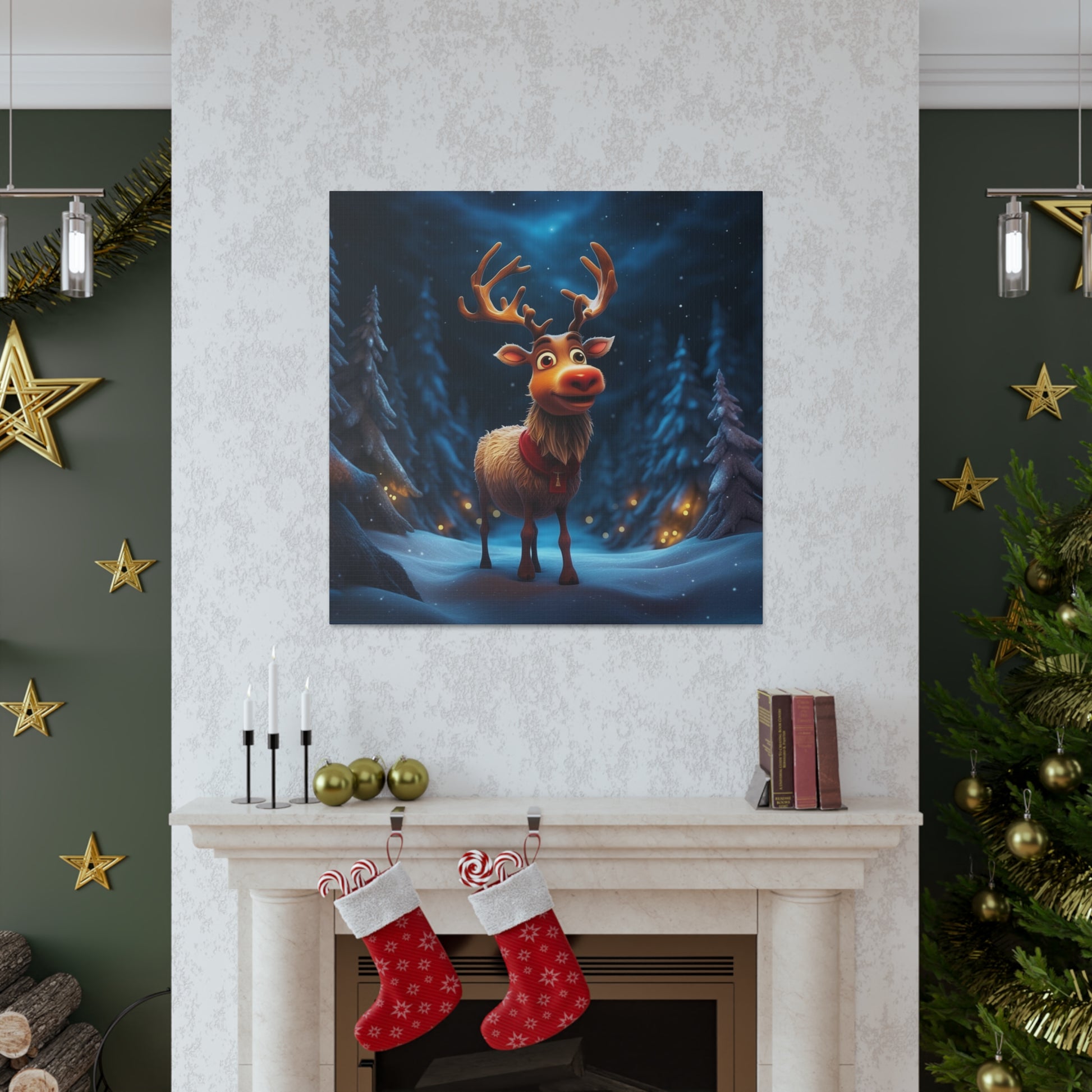 cute reindeer Christmas reindeer art
