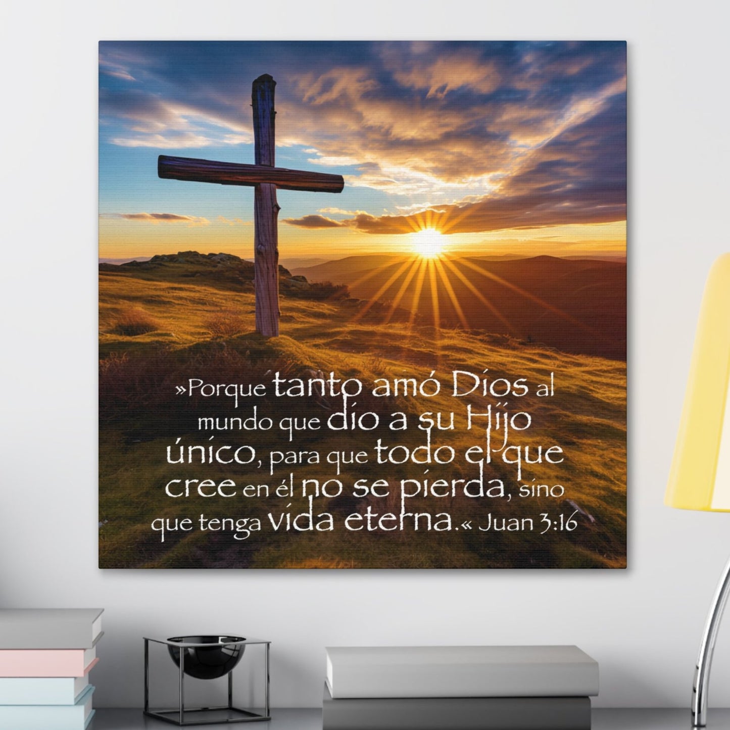 John 3:16 Canvas Print Spanish Christian Wall Decor Art Gifts  For God So Loved the World En Español