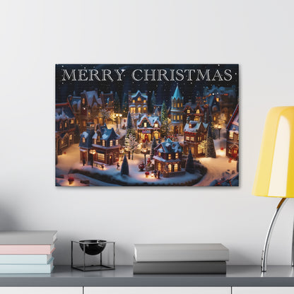 merry christmas village wall decor