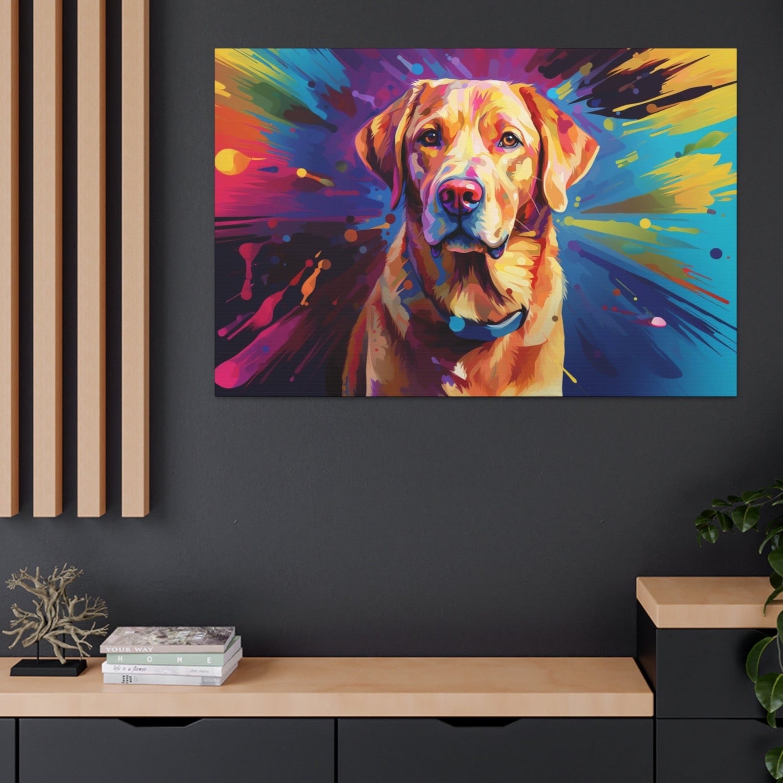 dog canvas print modern art golden lab
