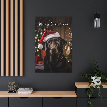Christmas Black Lab canvas prints