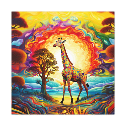 art deco giraffe canvas print