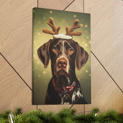 Christmas German Shorthaired Pointer canvas prints