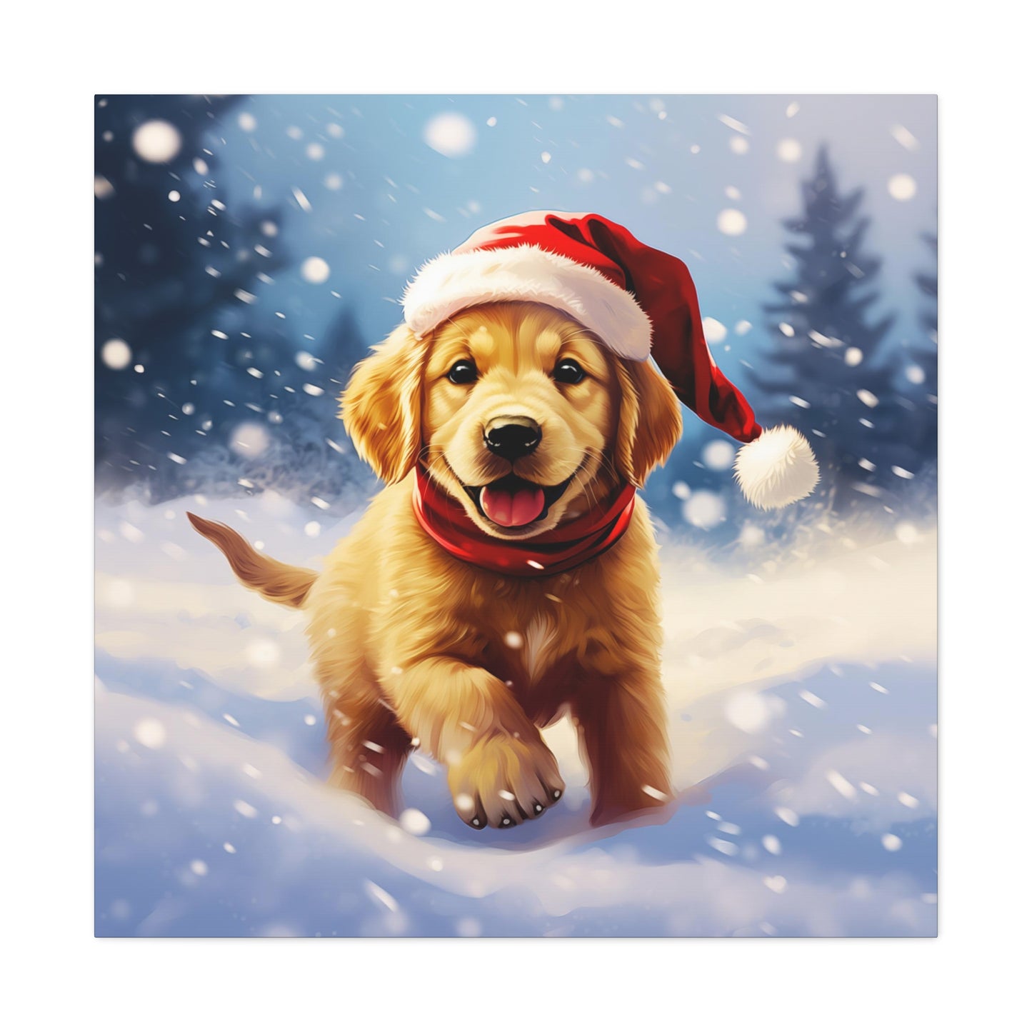 Golden Retriever puppy Christmas wall art ideas