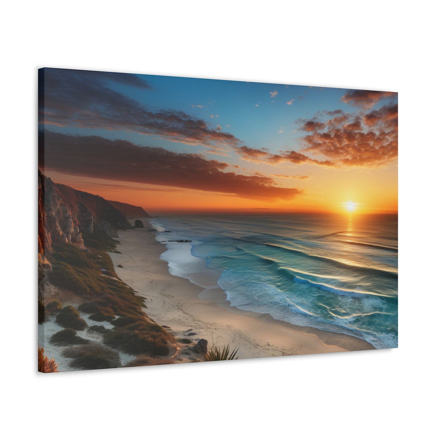 Beautiful Ocean Beach Sunset  - Canvas Print
