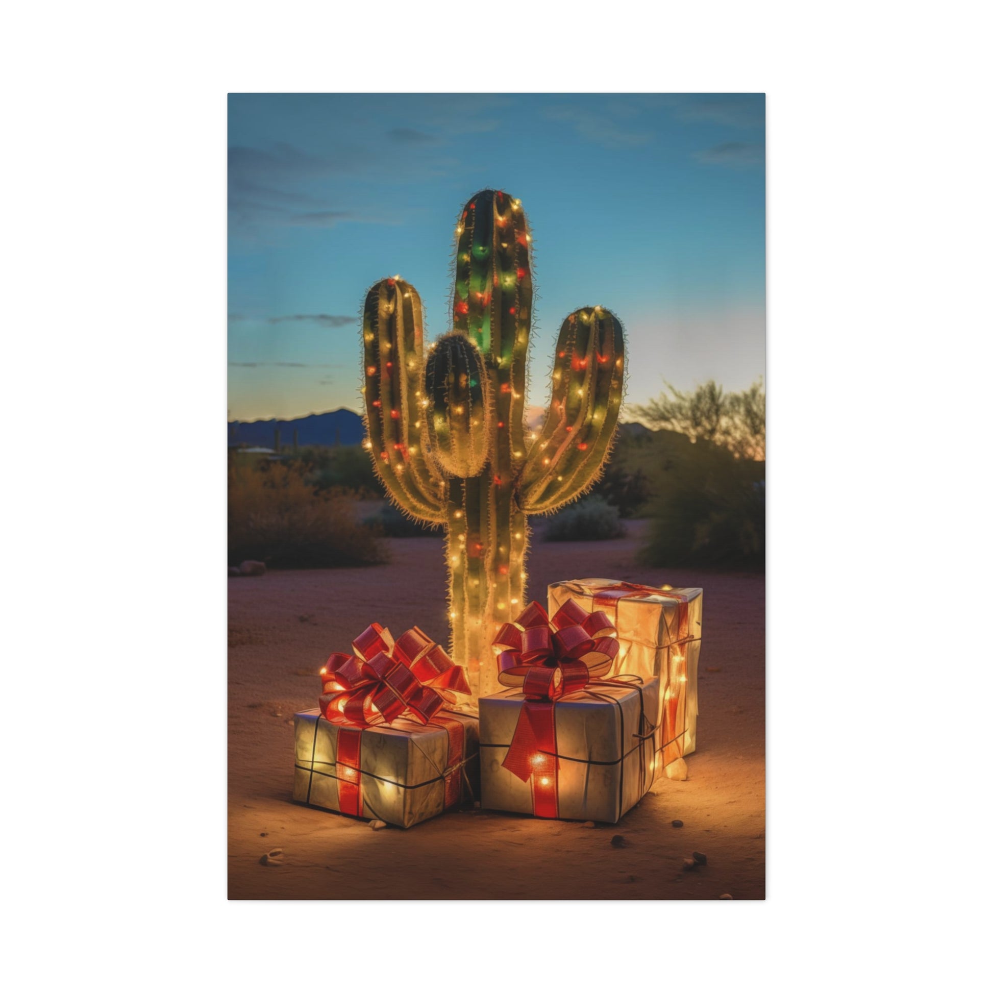 Cactus Christmas wall art