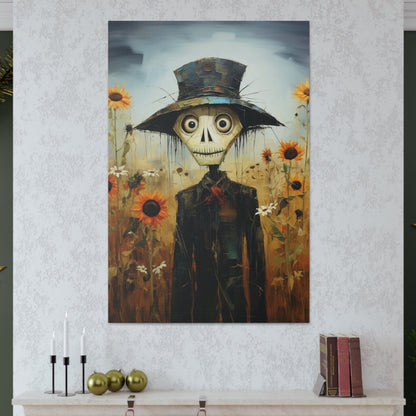 Picasso style halloween poster art scarecrows