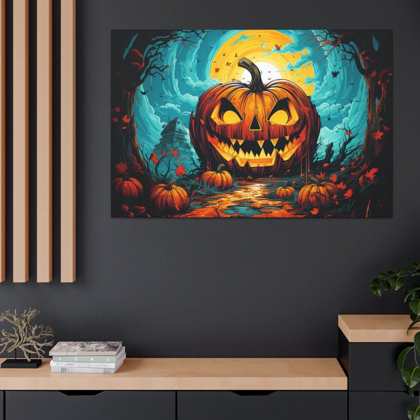 Pop Art Jack-o-Lantern Canvas Print Halloween Wall Decor Art Prints Gifts