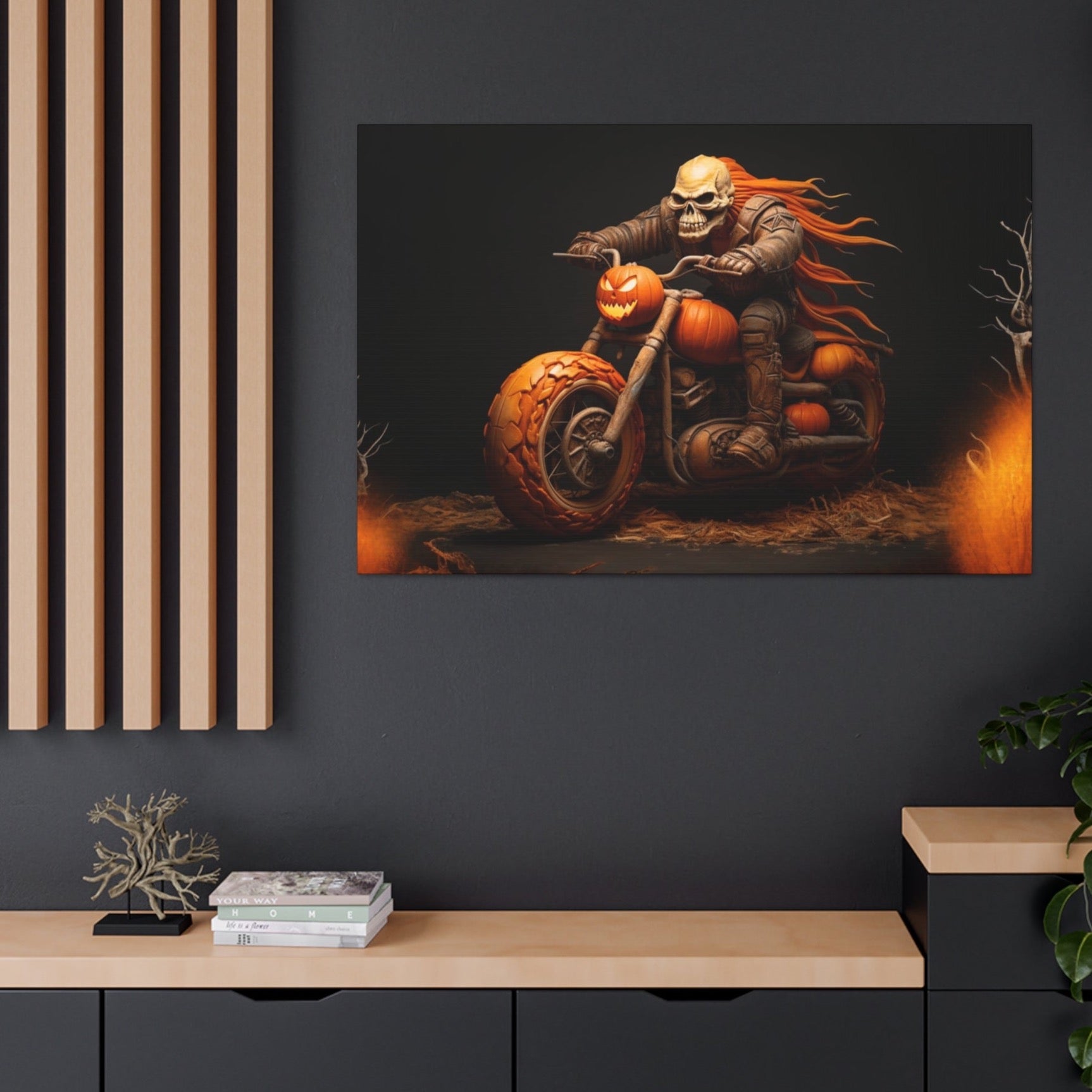 halloween ghost motorcycle art print