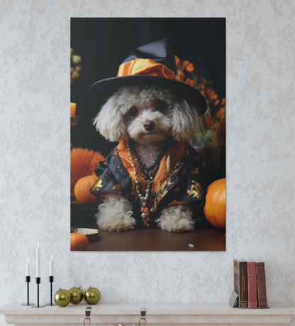 halloween Poodle canvas prints