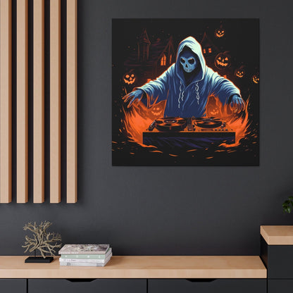 halloween ghost disk jockey art print