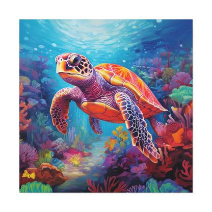aesthetic sea turtle canvas print