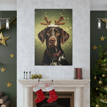Christmas German Shorthaired Pointers canvas prints