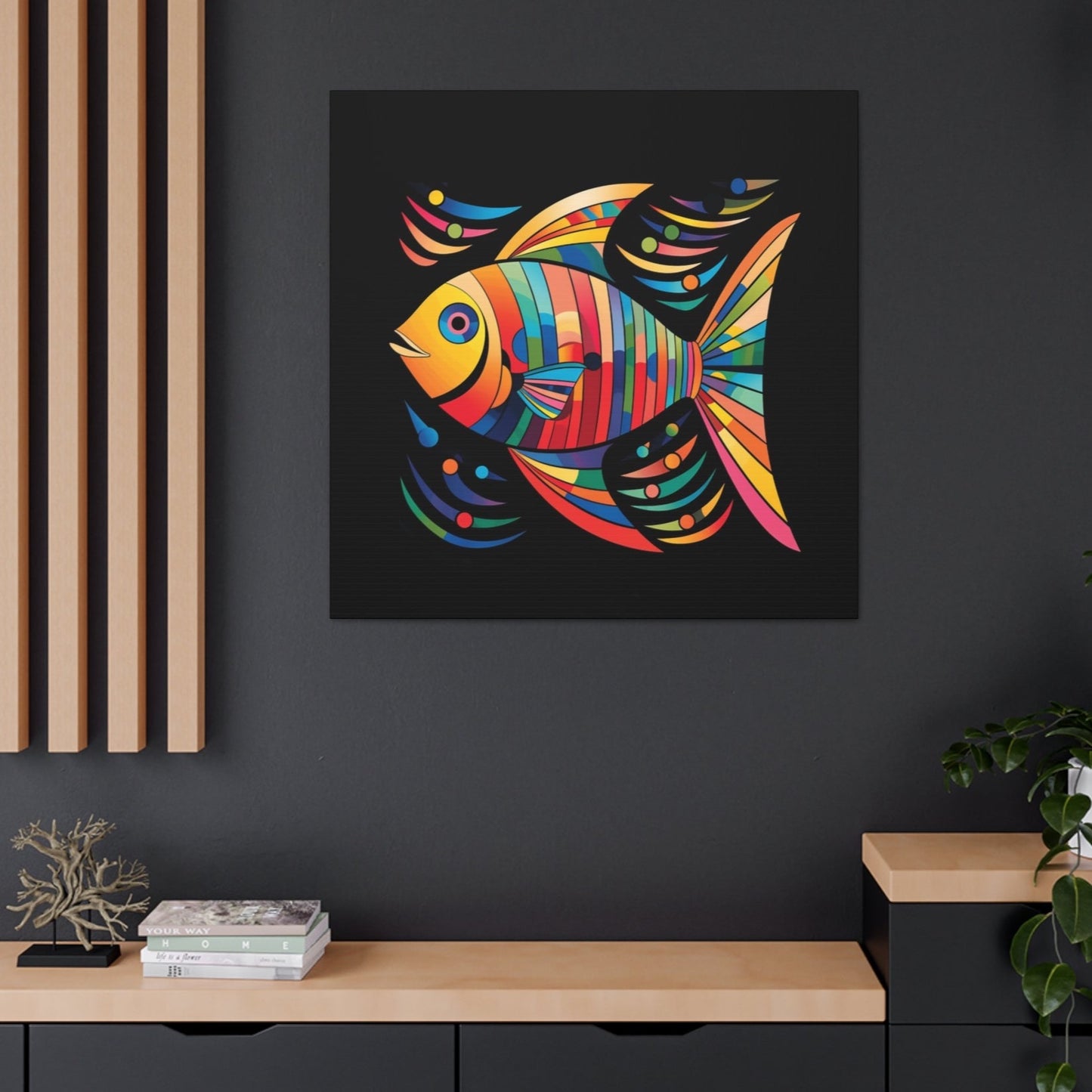 tropical fish art deco wall decor