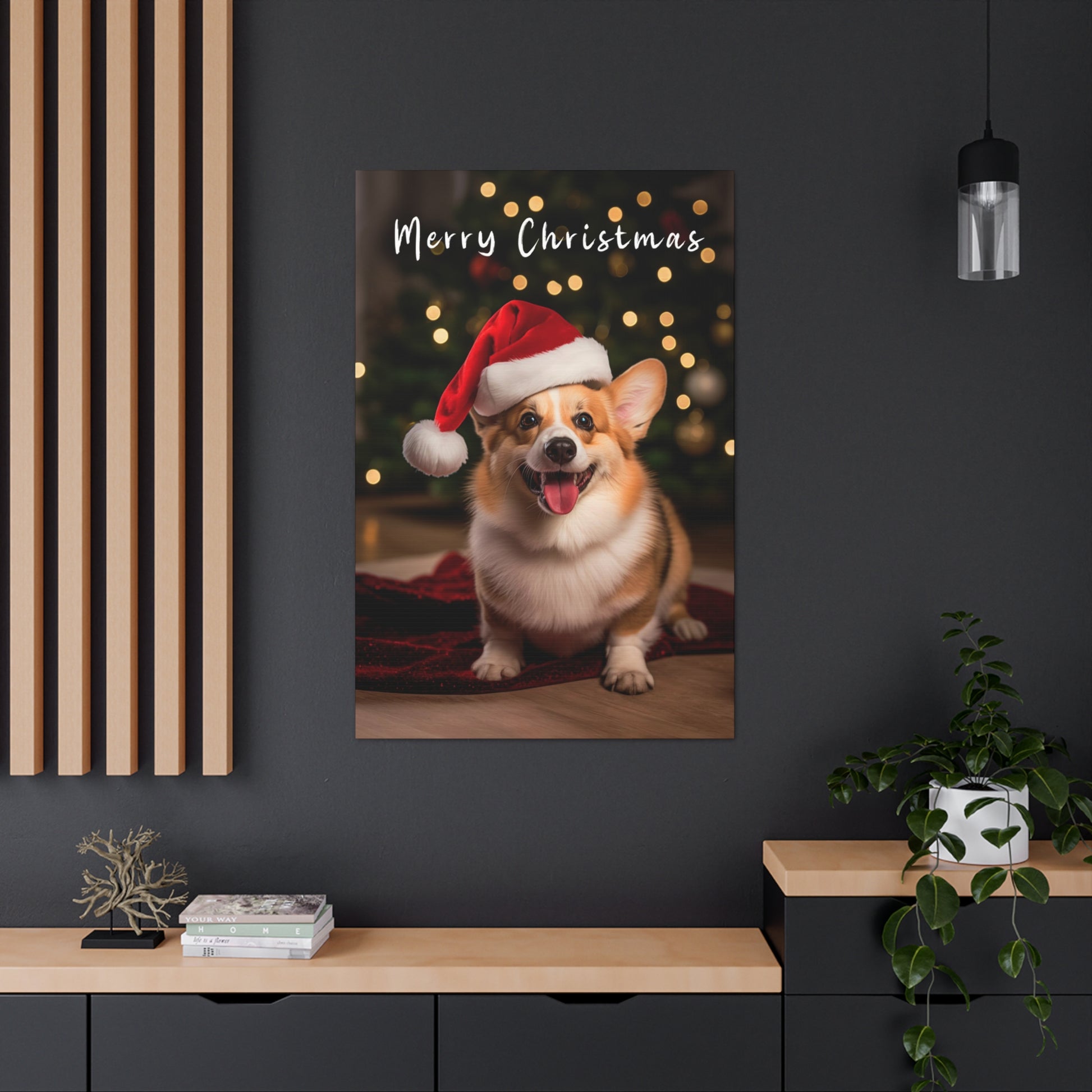 Christmas Pembroke Welsh Corgi Merry Christmas canvas prints