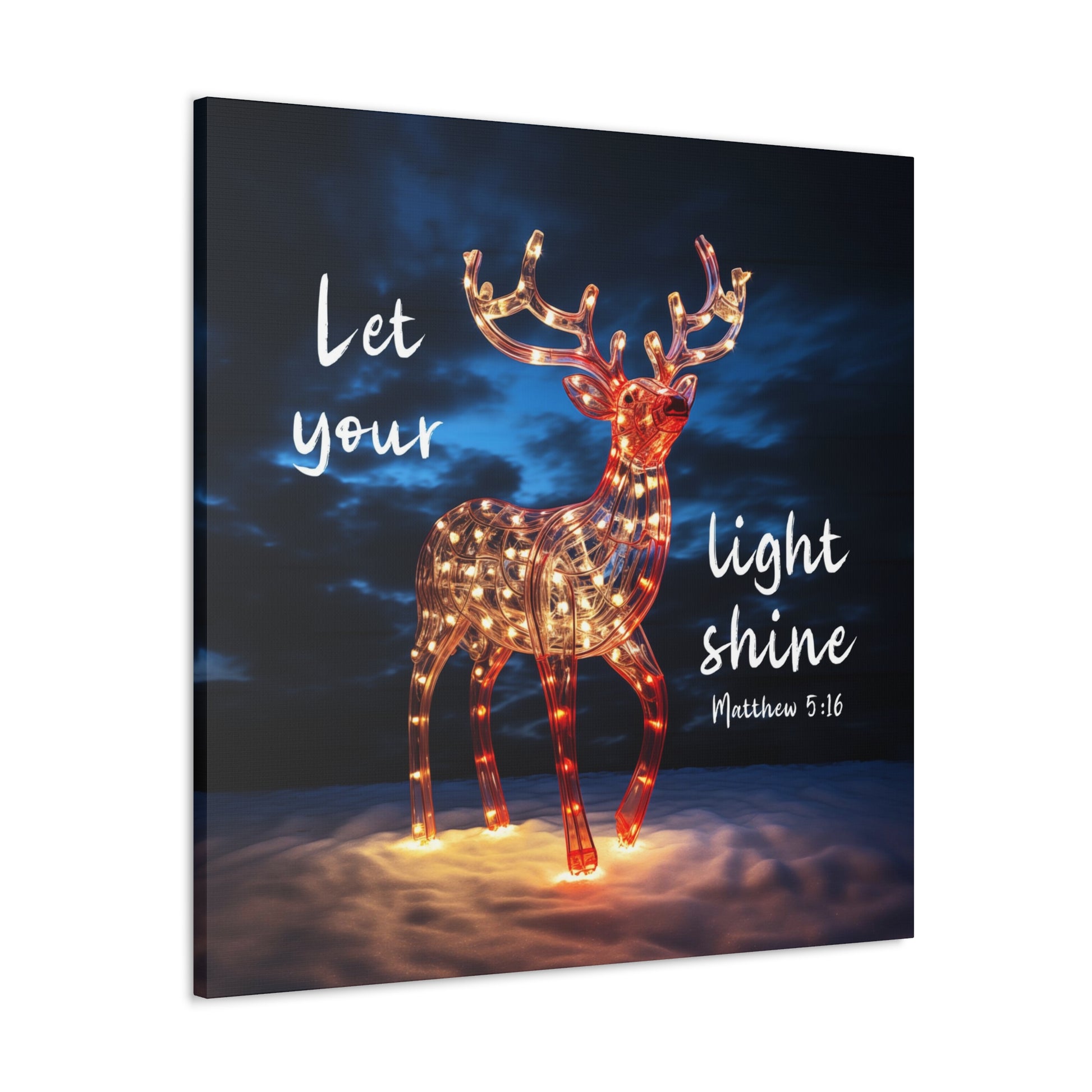 reindeer Christmas wall art prints let your light shine