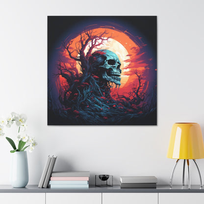 halloween skull art print