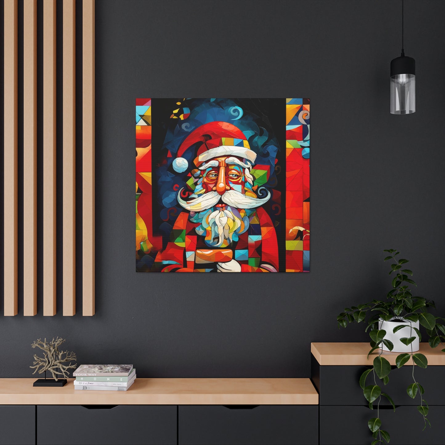 Christmas Picasso Santa art print