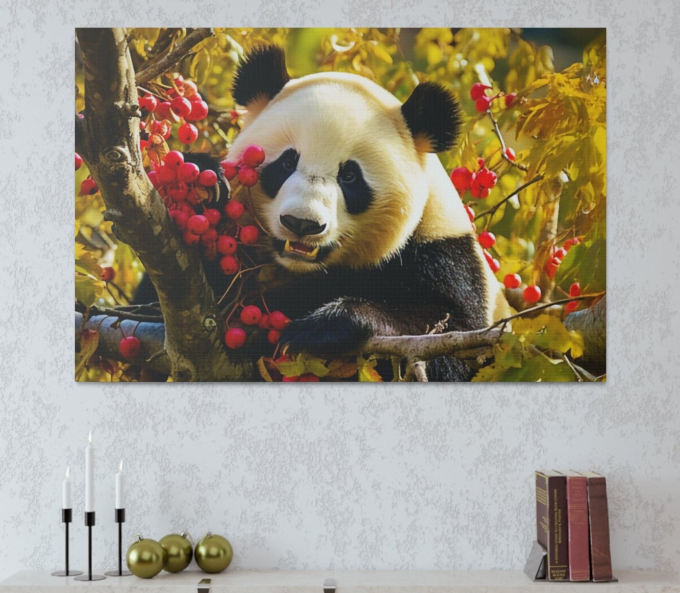 panda stretched canvas print