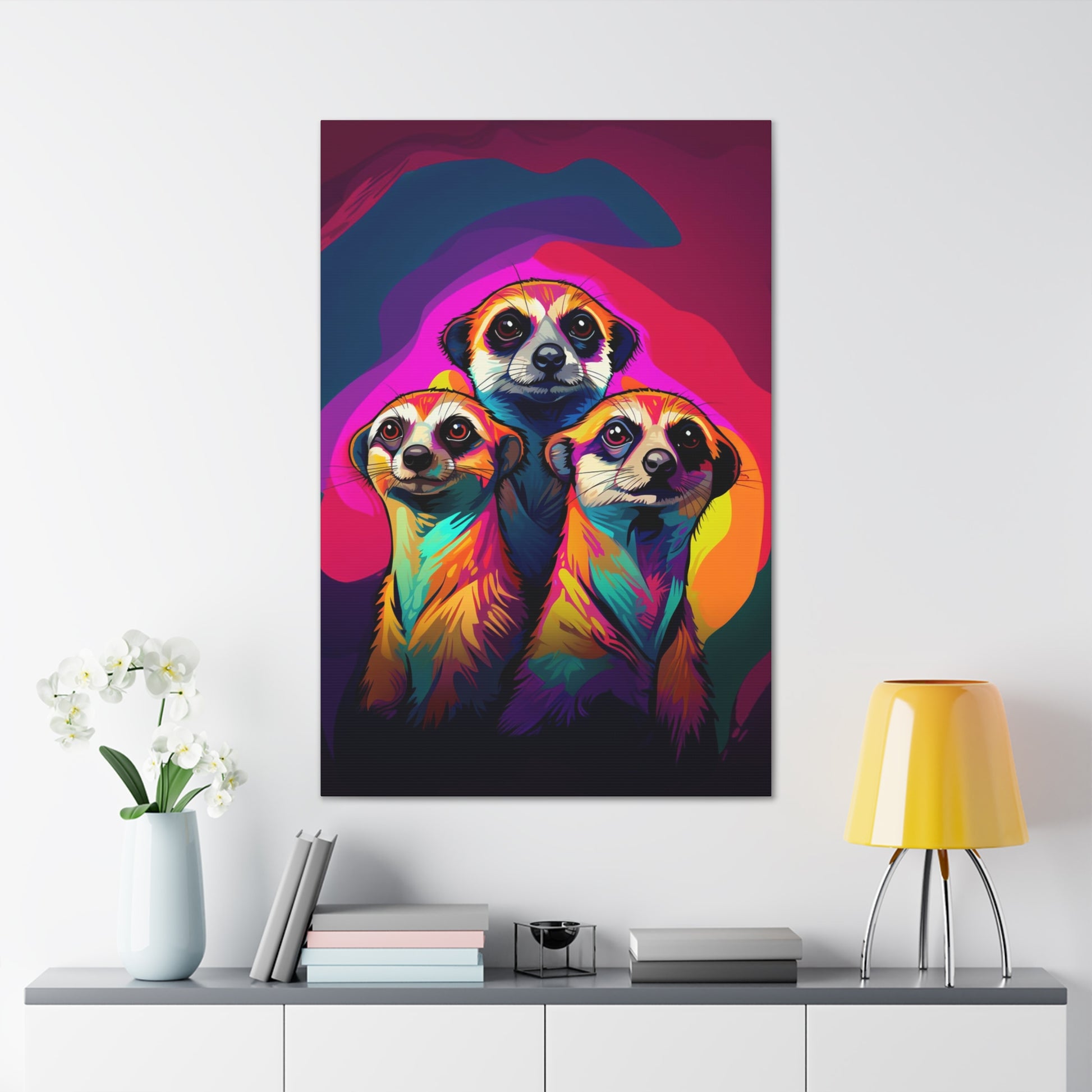 Meerkats stretched canvas print