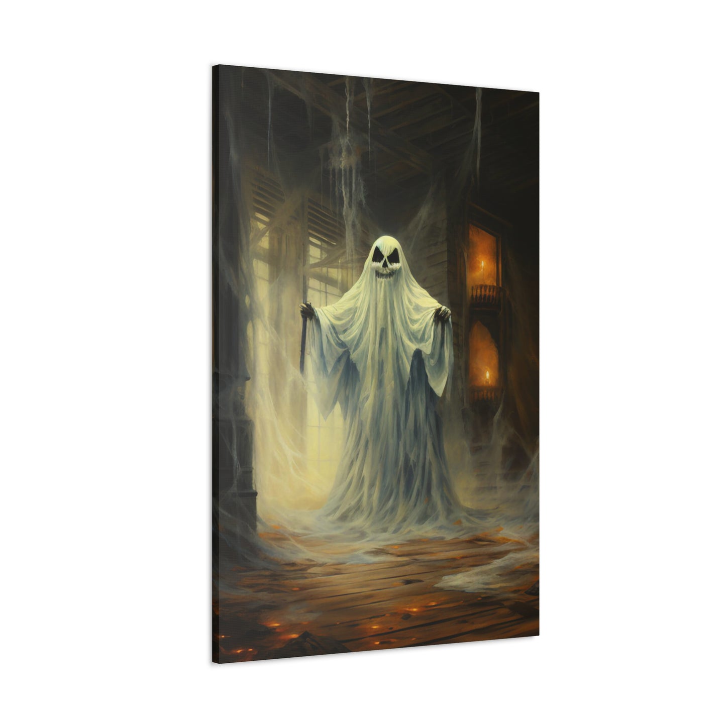 halloween ghost with knife art