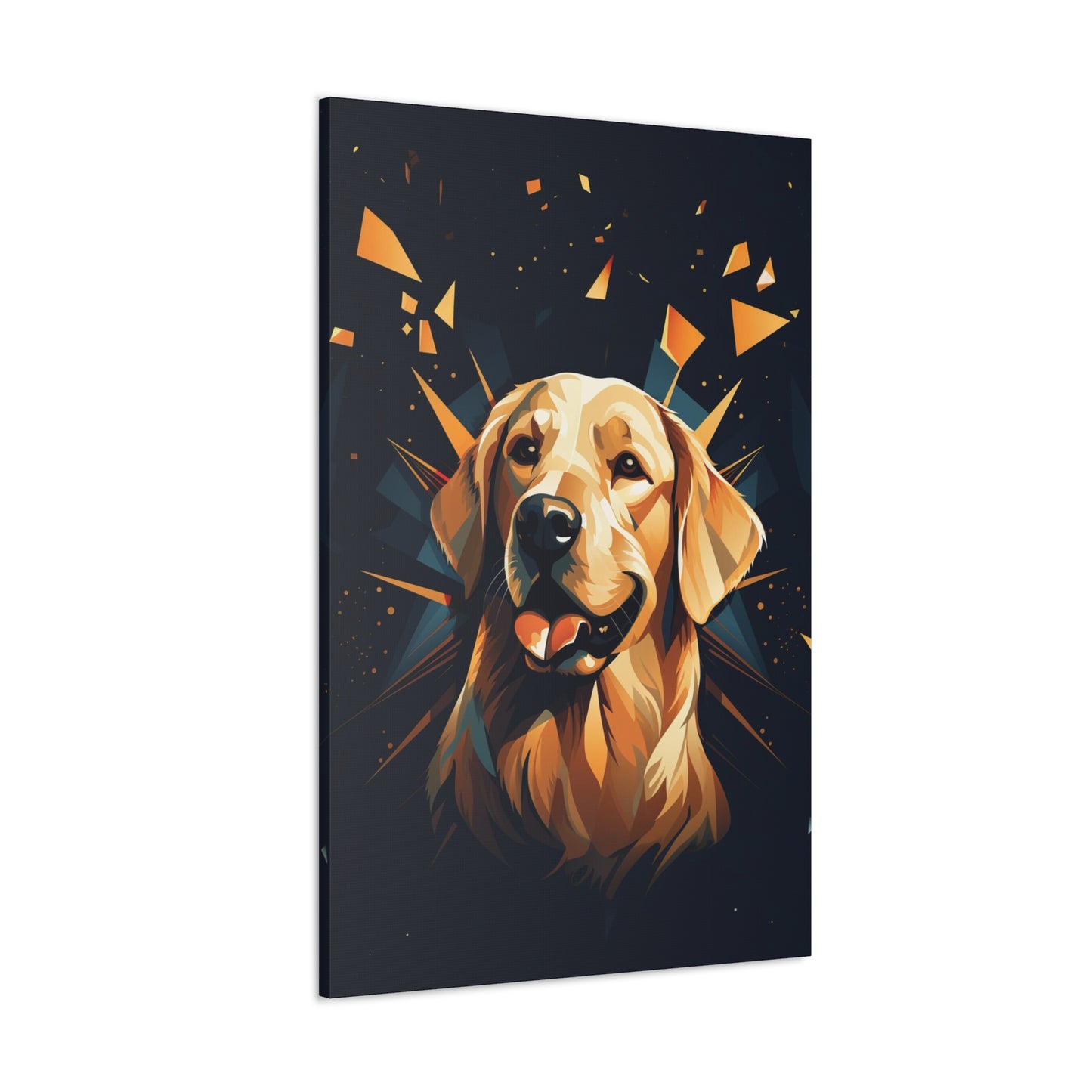 dog canvas print art deco golden retriever