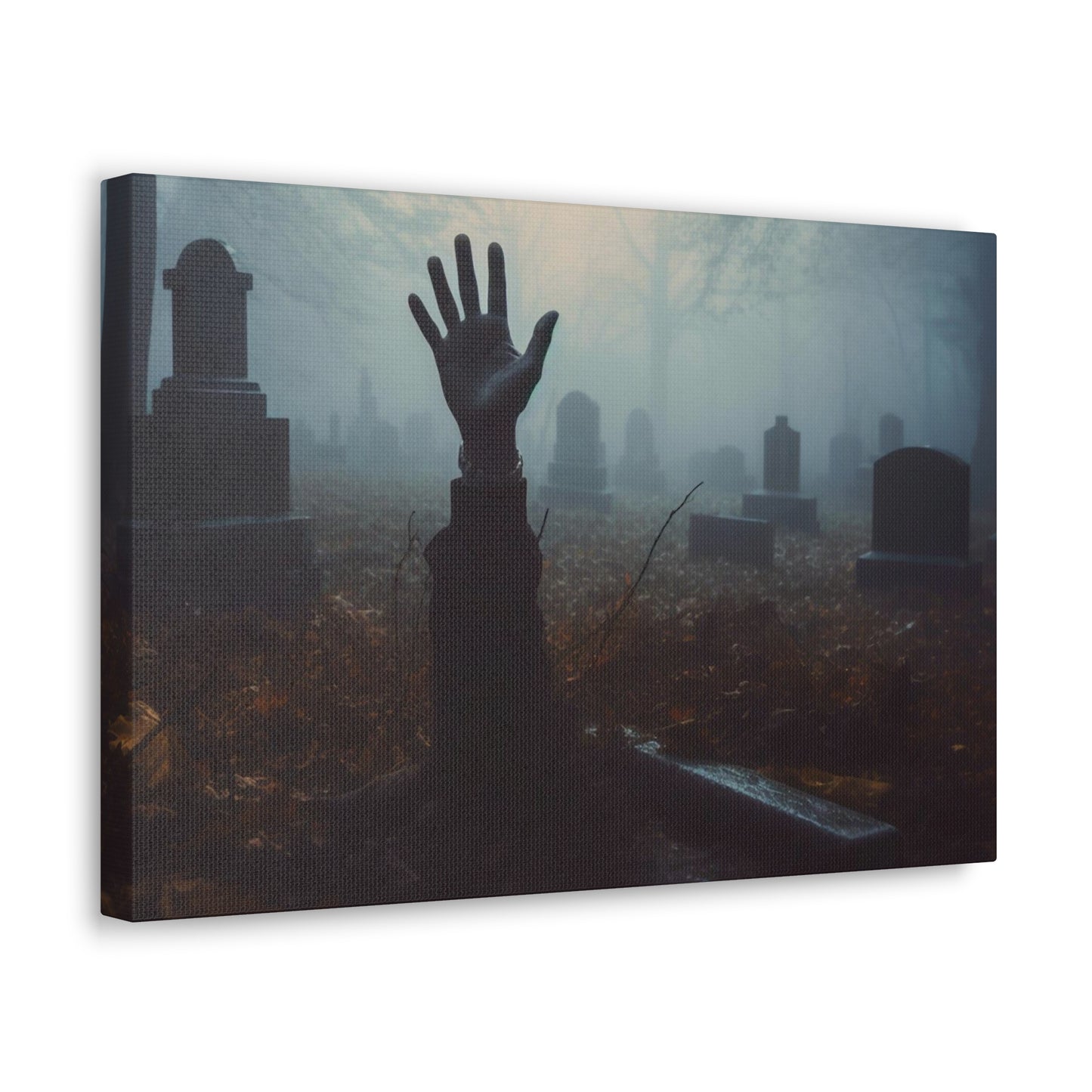scary cemetery halloween art